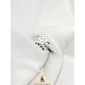 Каблучка із білого золота з діамантом 0.966 ct